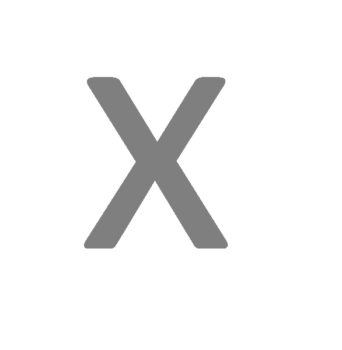 znak x - szary na białym tle